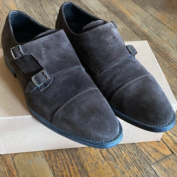 a. testoni Other - Men’s A.Testoni Suede Double Monkstrap Shoes 9.5